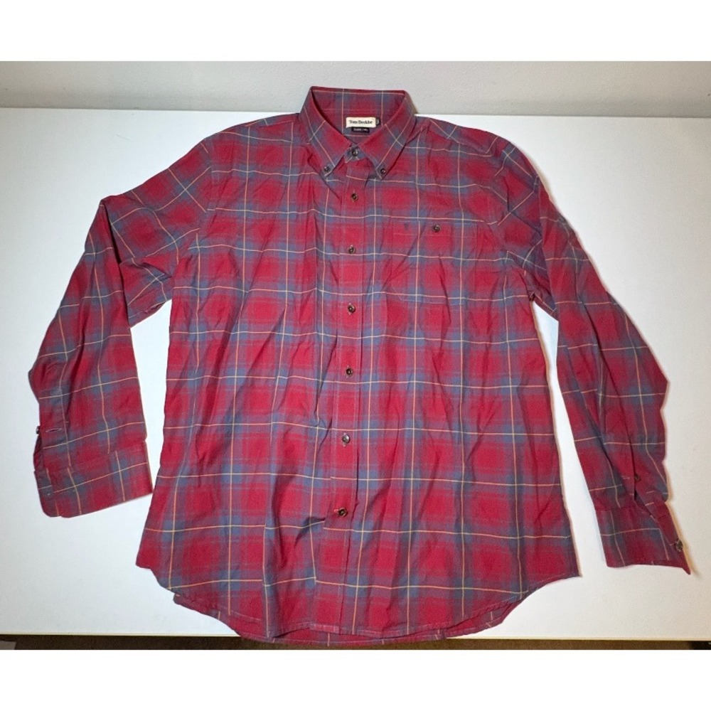 Tom Beckbe Red Plaid Button Down Shirt | XL